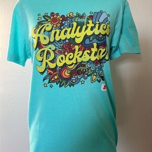 Analytics Rockstar Teal Graphic Tee